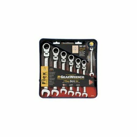 DANAHER TOOL GROUP GearWrench 9900D Wrench Set, 7-Piece, Steel, Specifications: Metric Measurement 9900